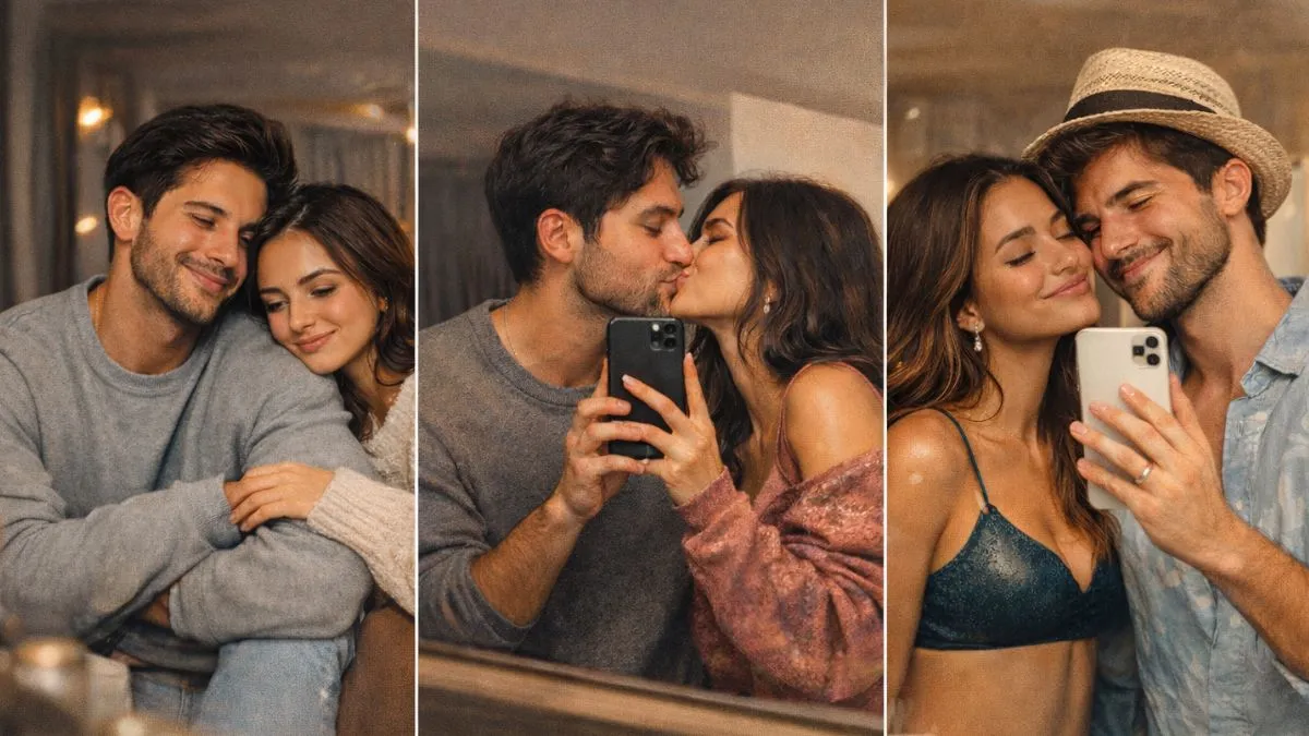 10 Portrait Mirror Selfie Photo Editing Gemini AI Prompts Copy Paste For Couples