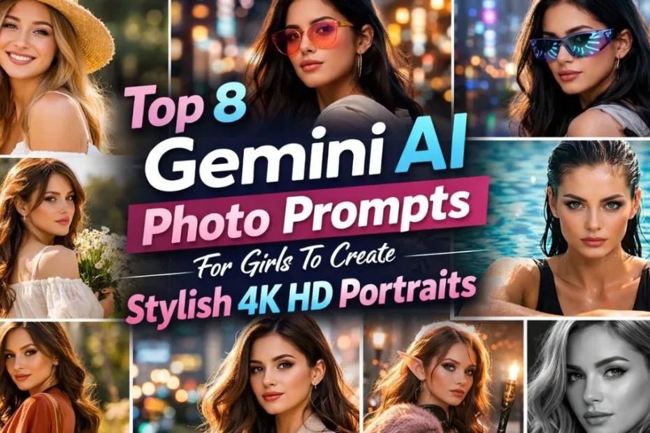 Top 8 Gemini AI Photo Prompts For Girls To Create Stylish 4K HD Portraits